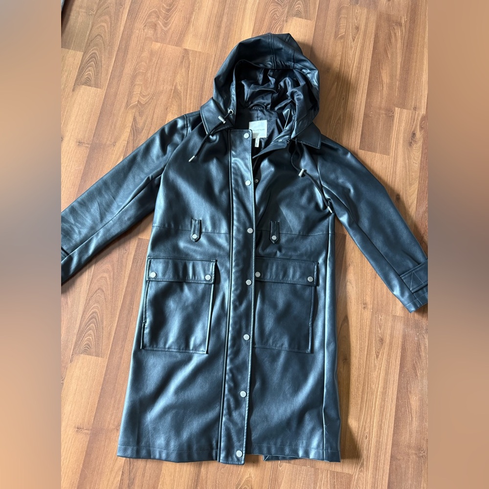 Avec Les Filles Faux Leather Trench Sz. M